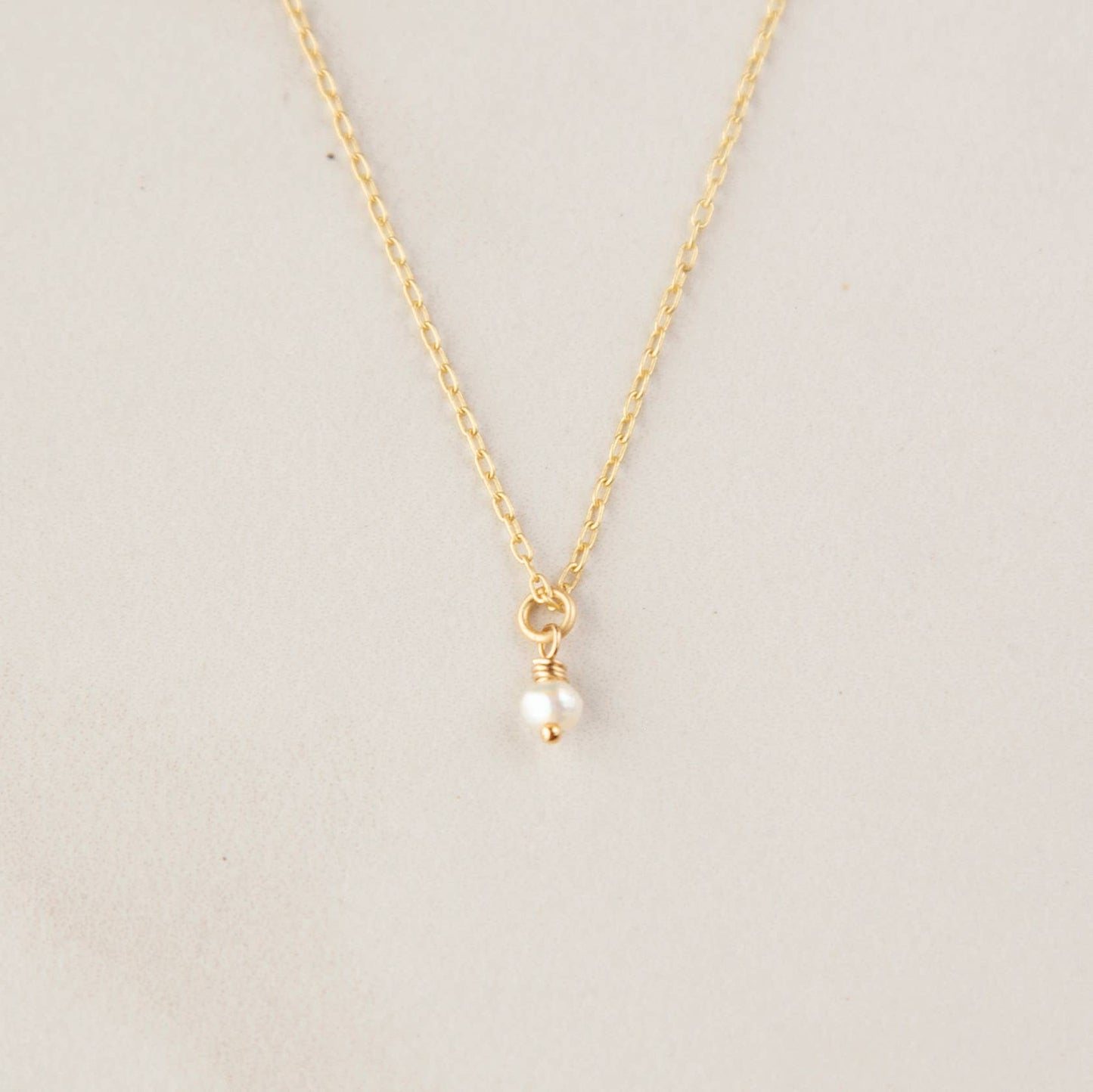 Gold Pearl Drop Necklace