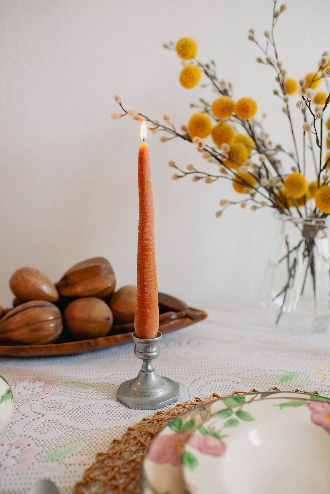 Carrot Taper Candle Set of 2