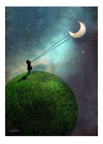 Chasing the Moon Greeting Card