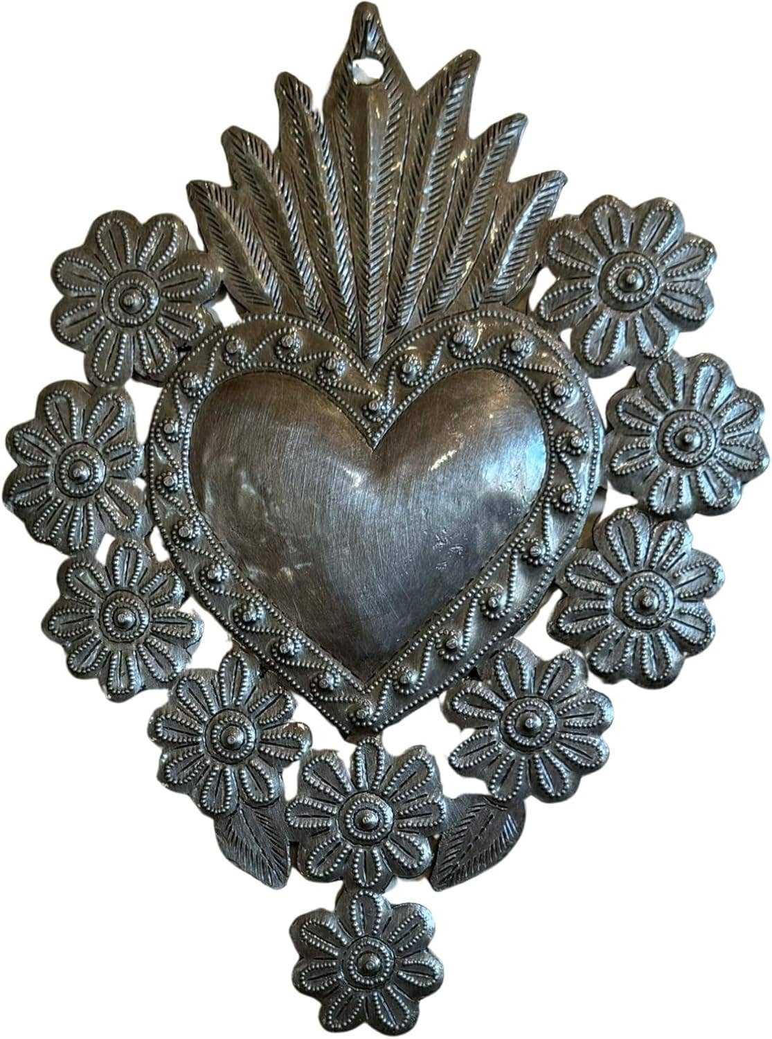 Metal Flaming Sacred Heart
