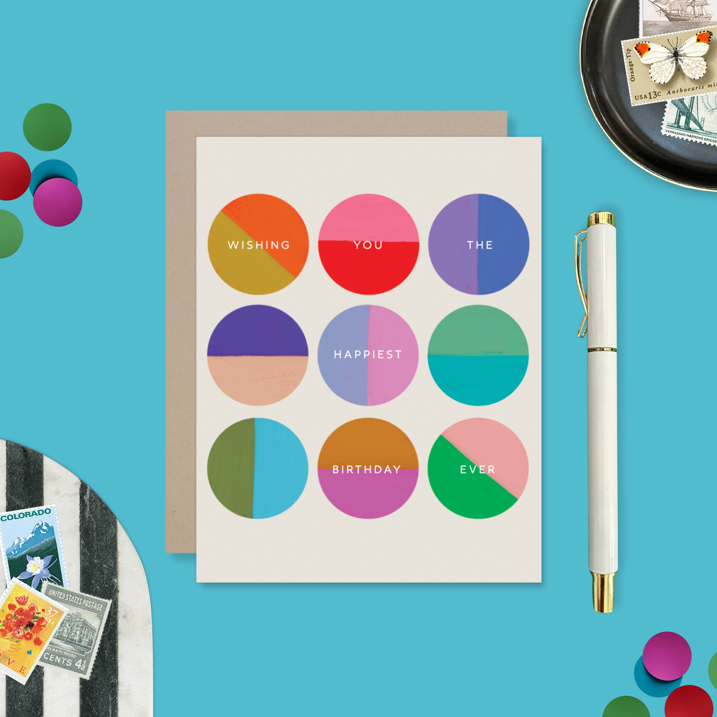 Happiest Birthday Circles Card