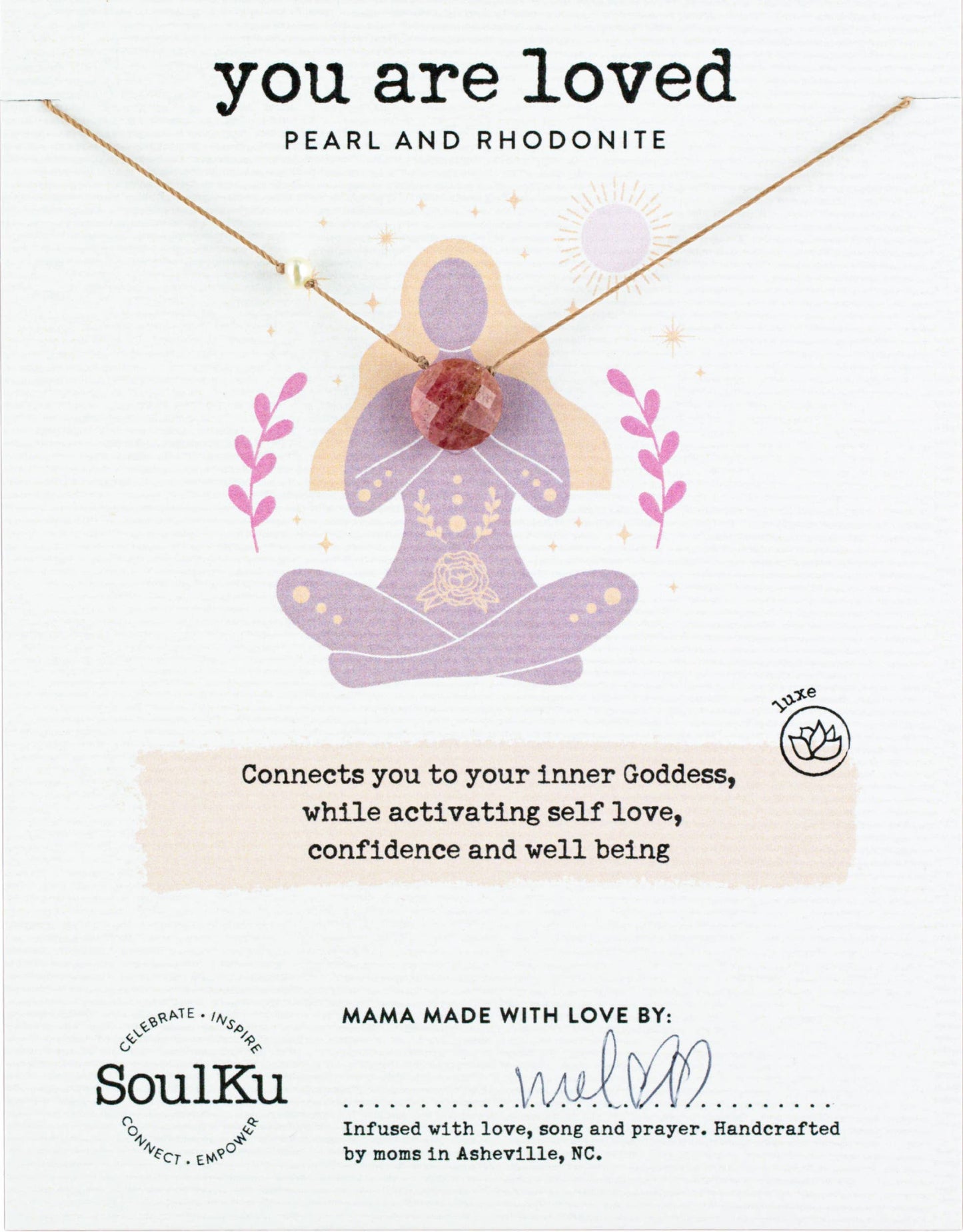 You Are Loved Pearl & Rhodonite Necklace