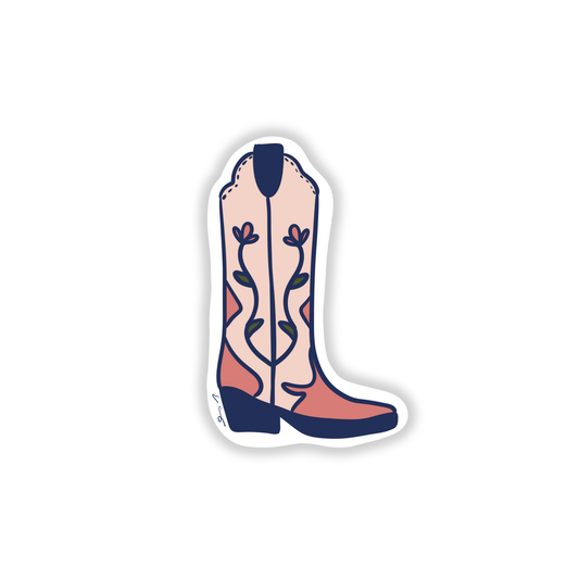 Pink Boot Die-Cut Sticker