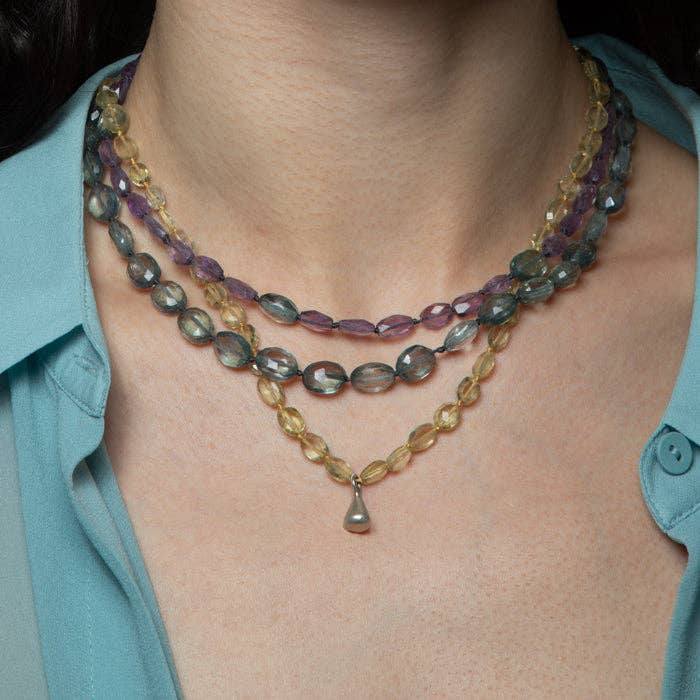 Knotted Misty Green Quartz Necklace