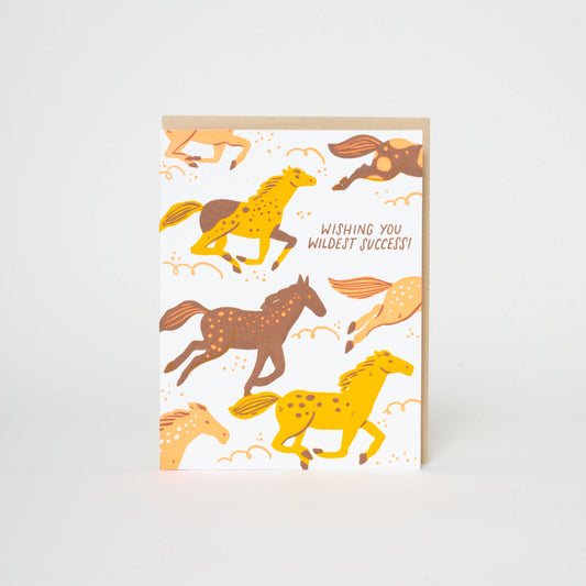 Congrats Wild Horses Letterpress Card
