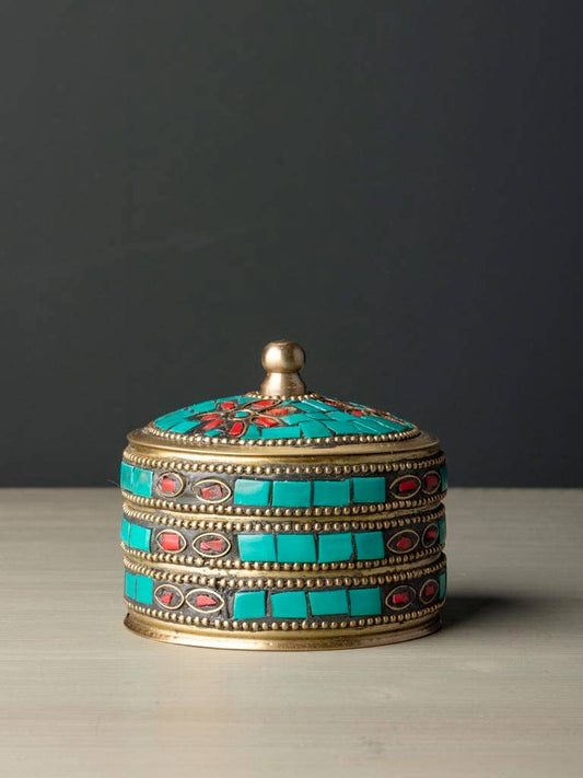 Brass Box with Turquoise