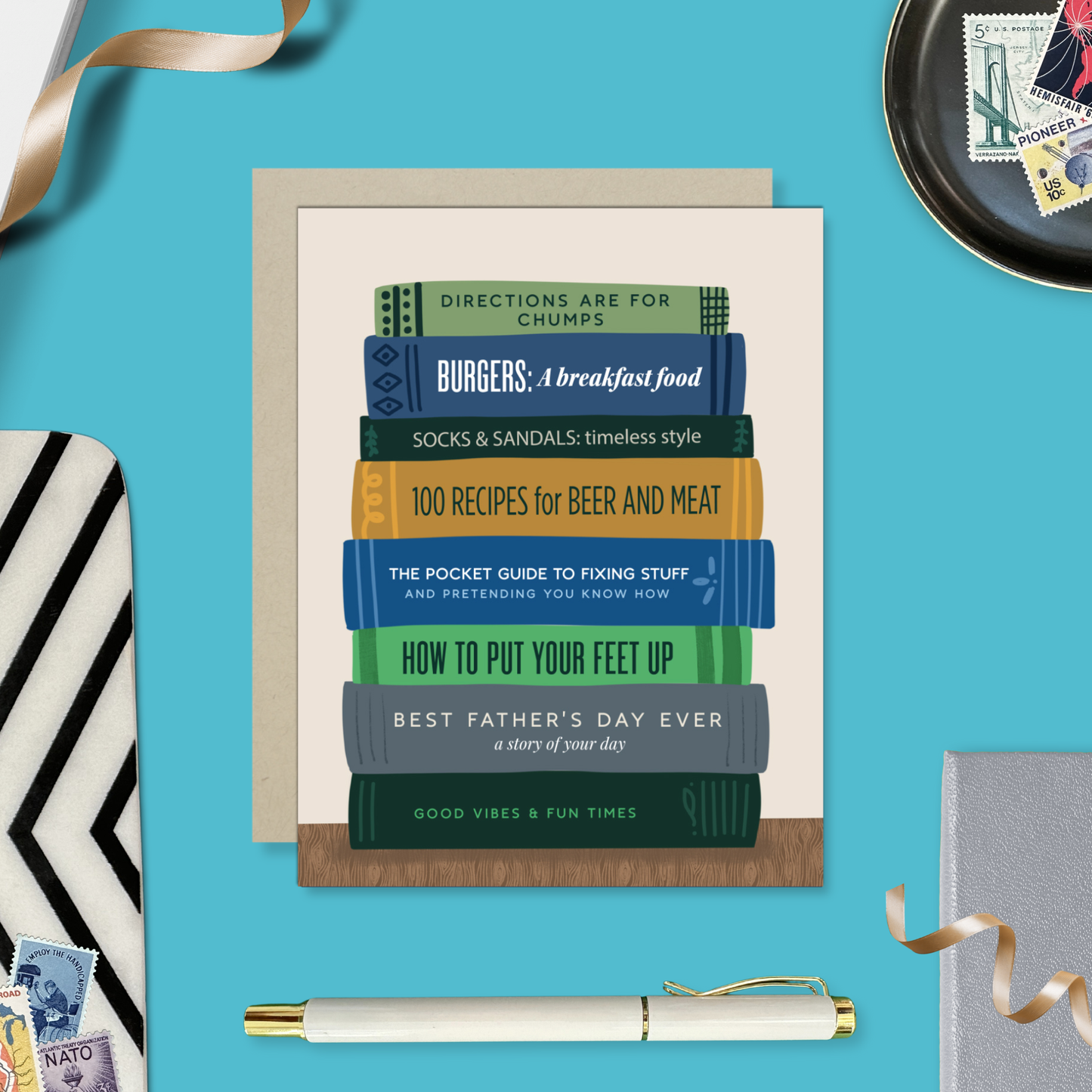 Dad Books Father's Day Card