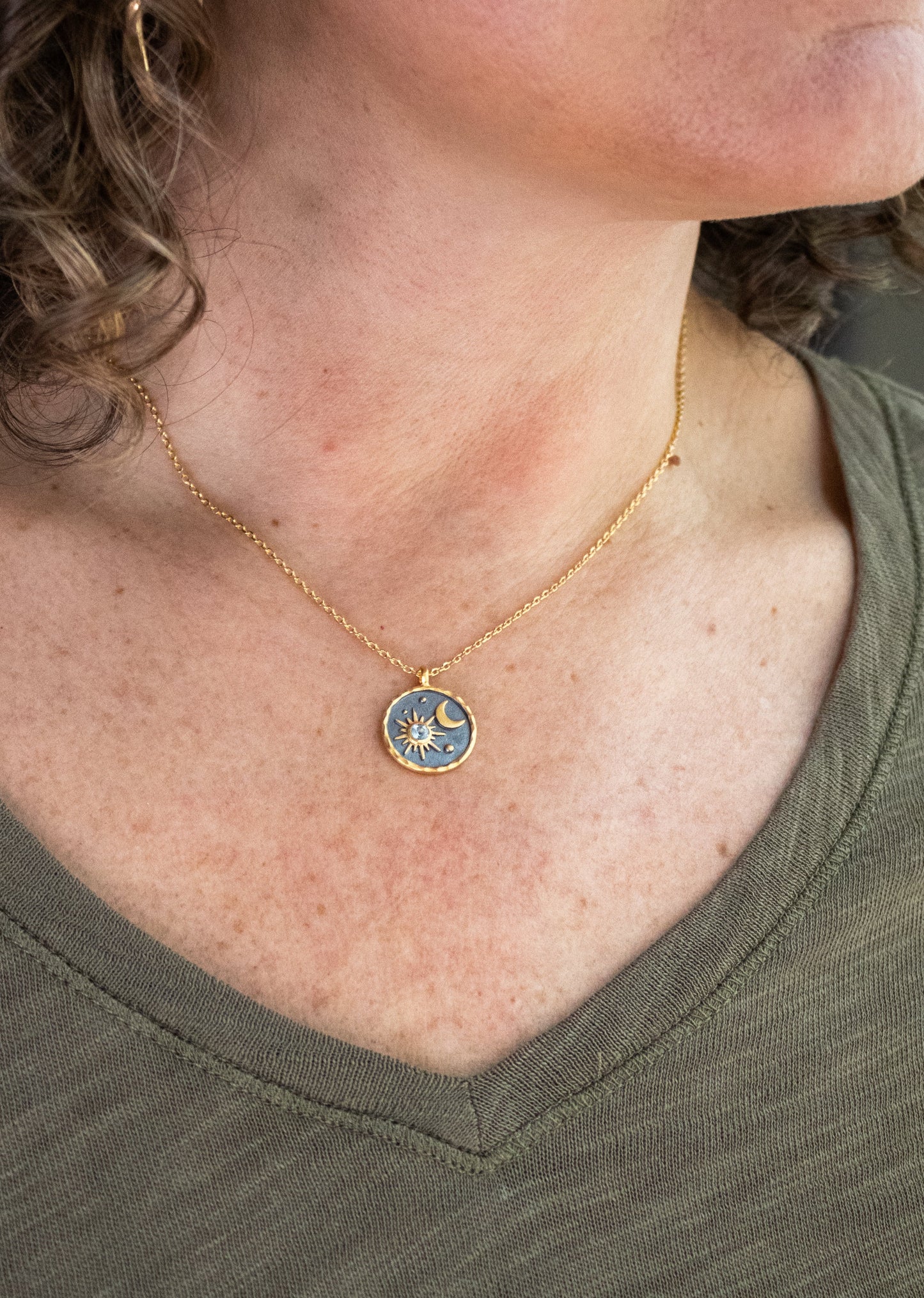 Celestial Birthstone Necklace - March | Satya