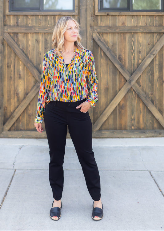 Gia Glider Slim Ponte Pant in Black | Liverpool