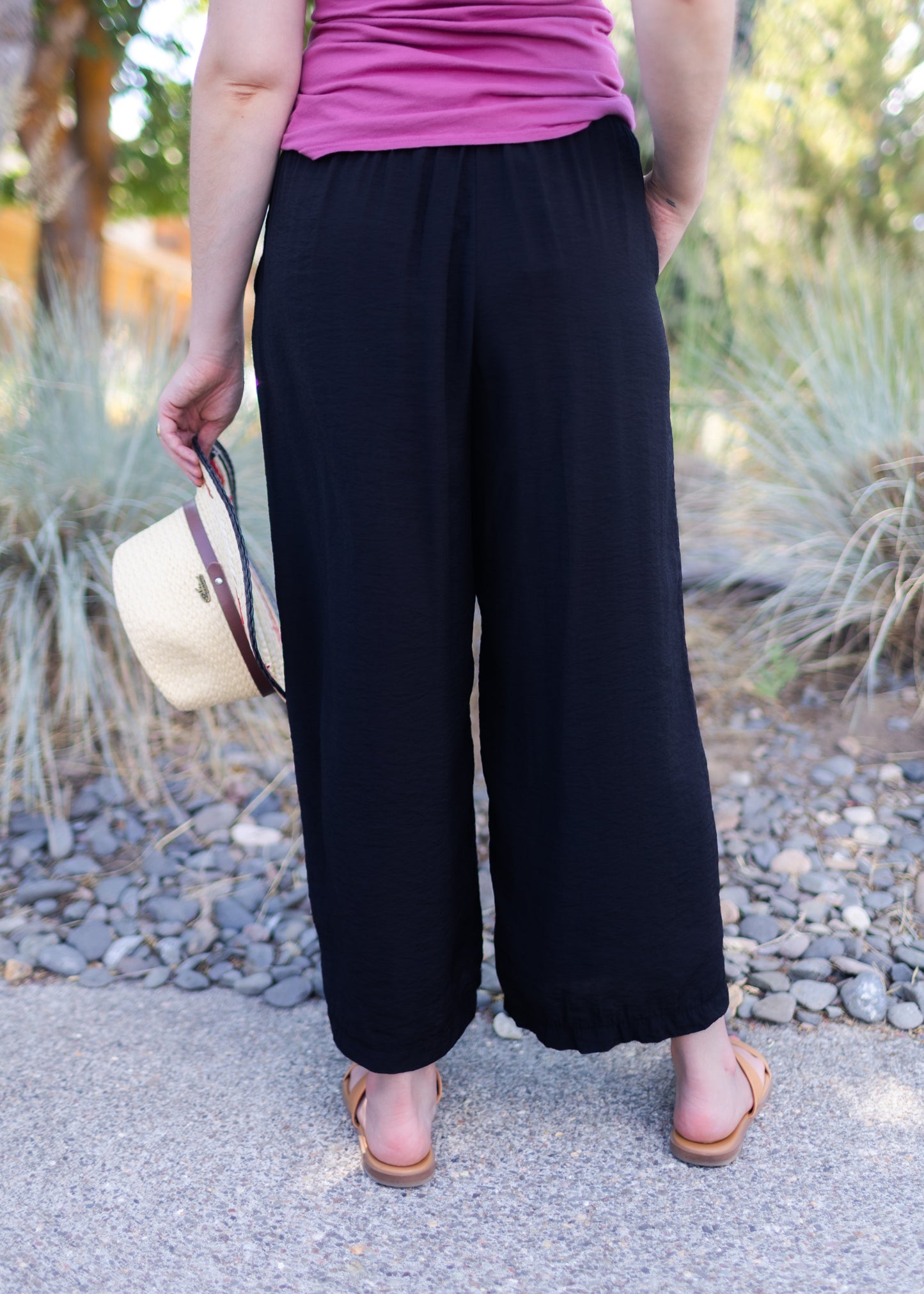 Parachute Wide Leg Crop in Black | Cut•Loose