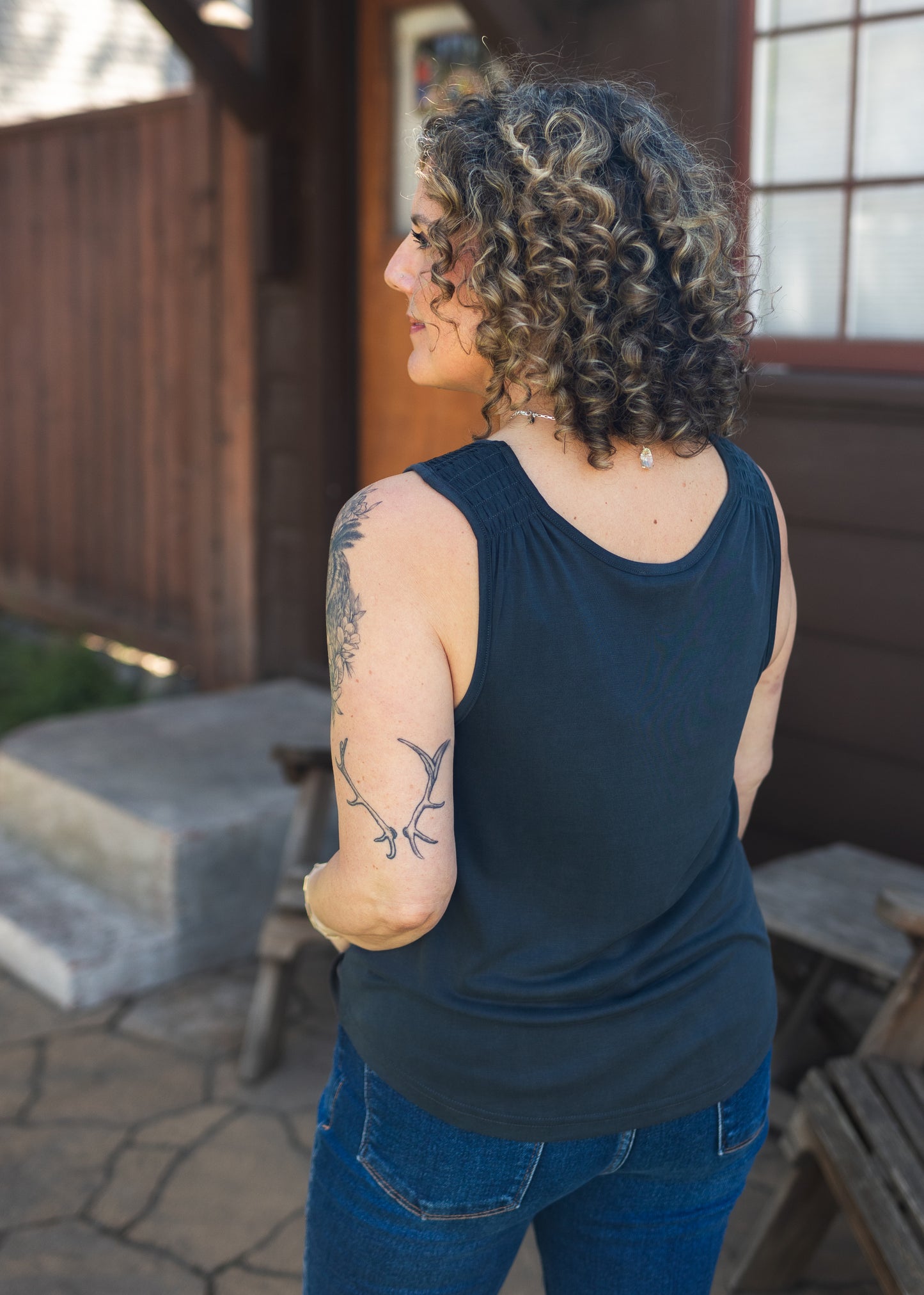 Knit Tank in Dark Gray