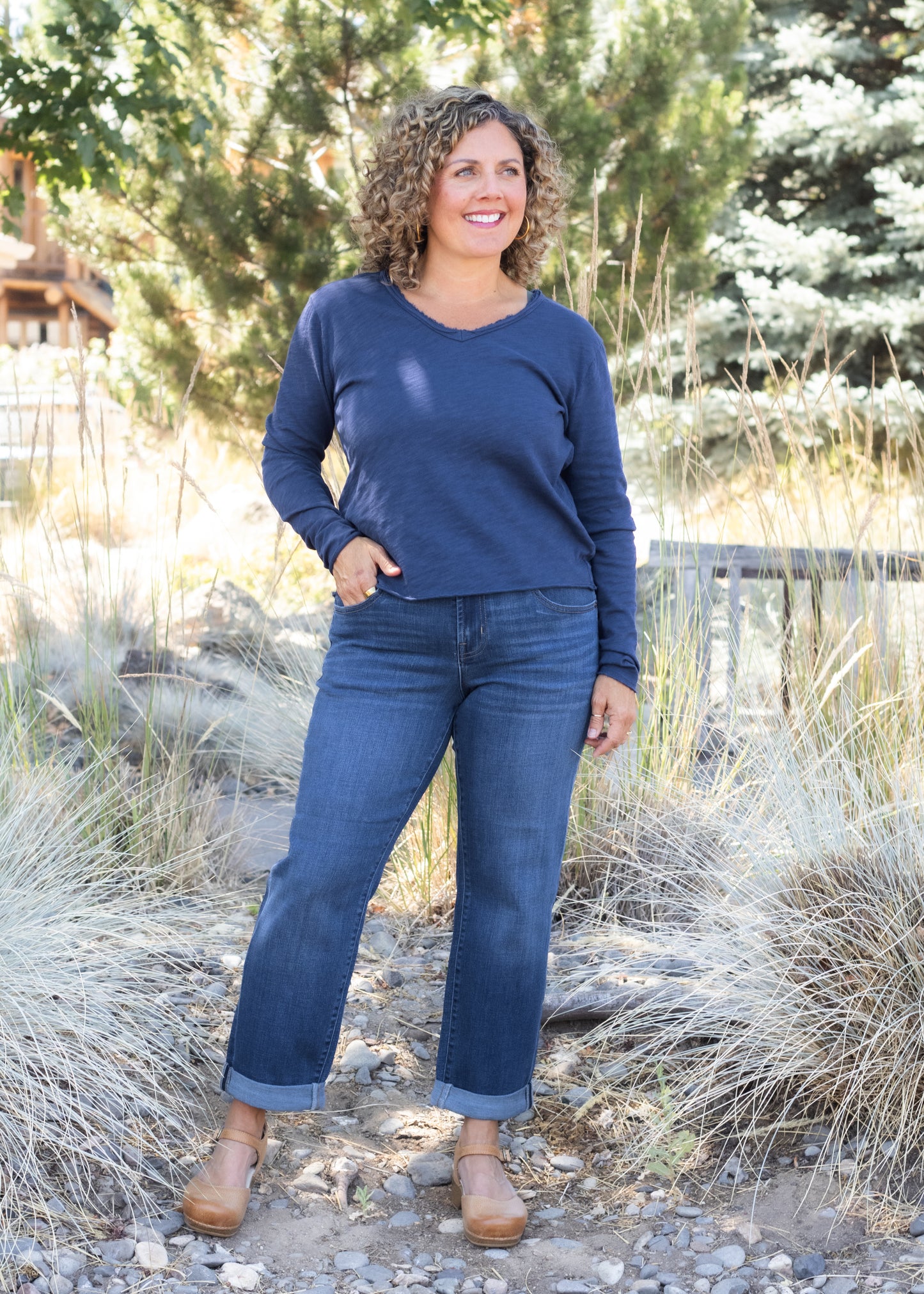 Vanya V-Neck Long Sleeve in Iris | Dear John