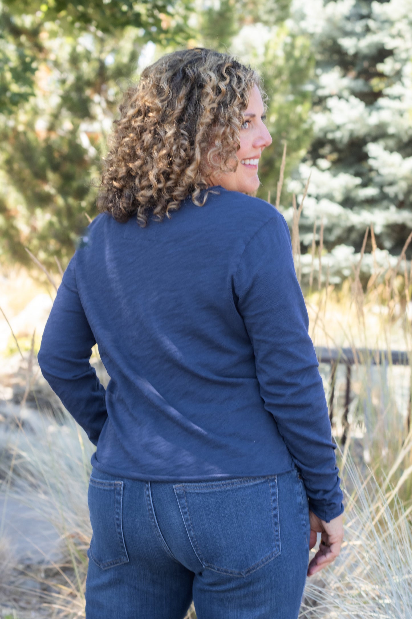 Vanya V-Neck Long Sleeve in Iris | Dear John