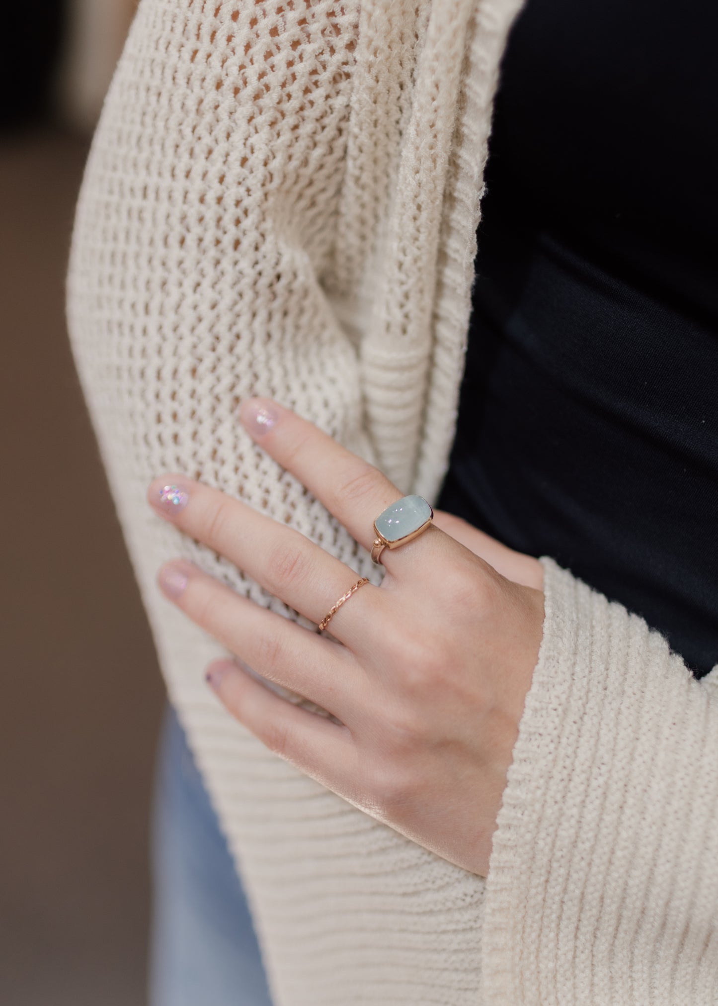 Rectangle Aquamarine Ring | Linda Blumel