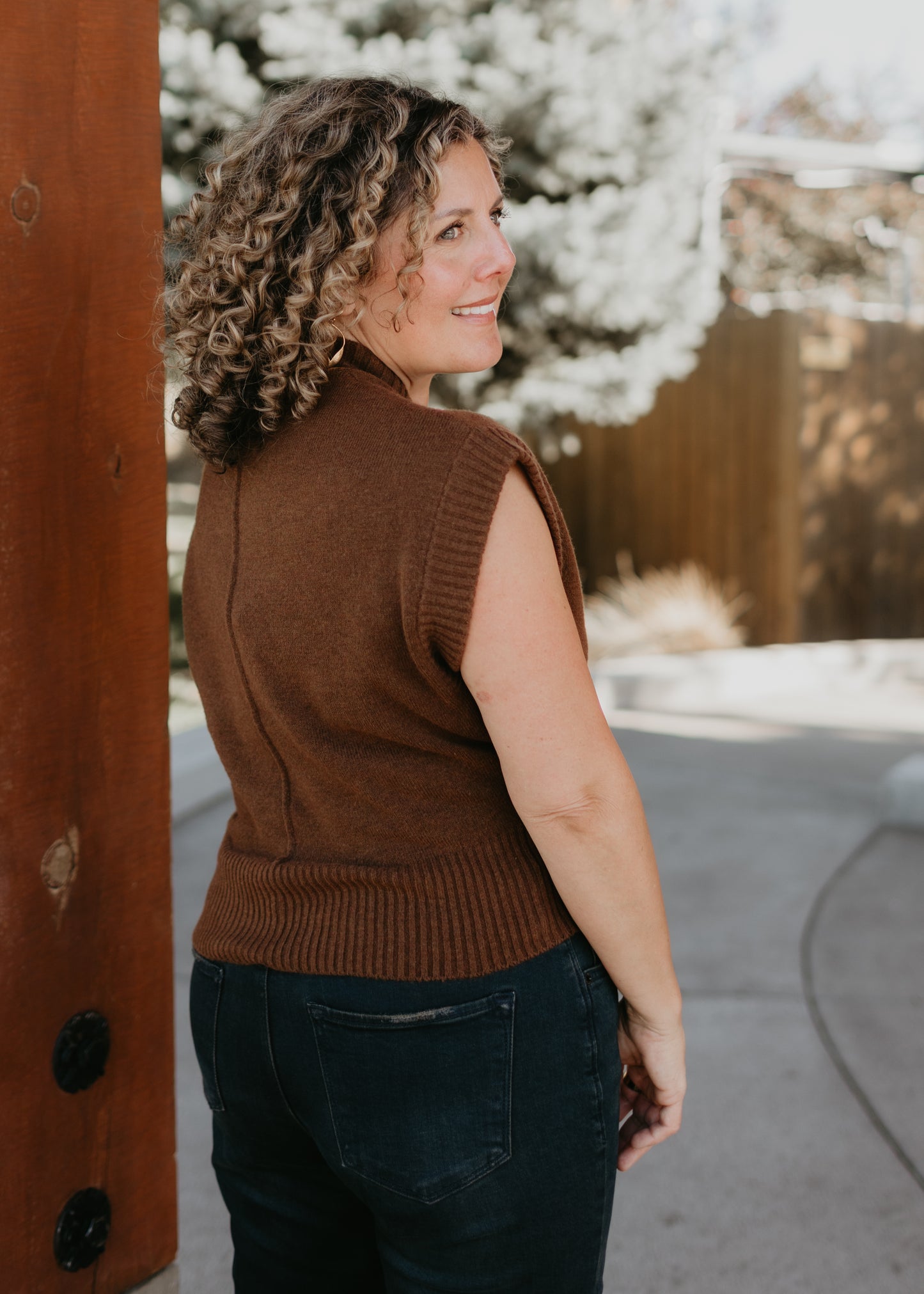 Gwyneth Sweater Vest in Espresso | Kerisma