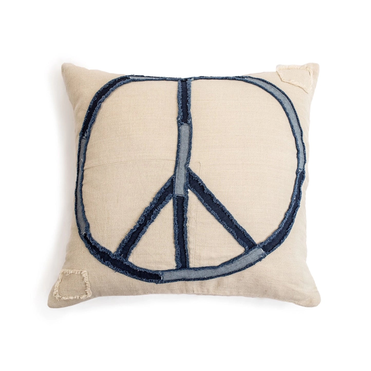 Recycled Denim Peace Pillow