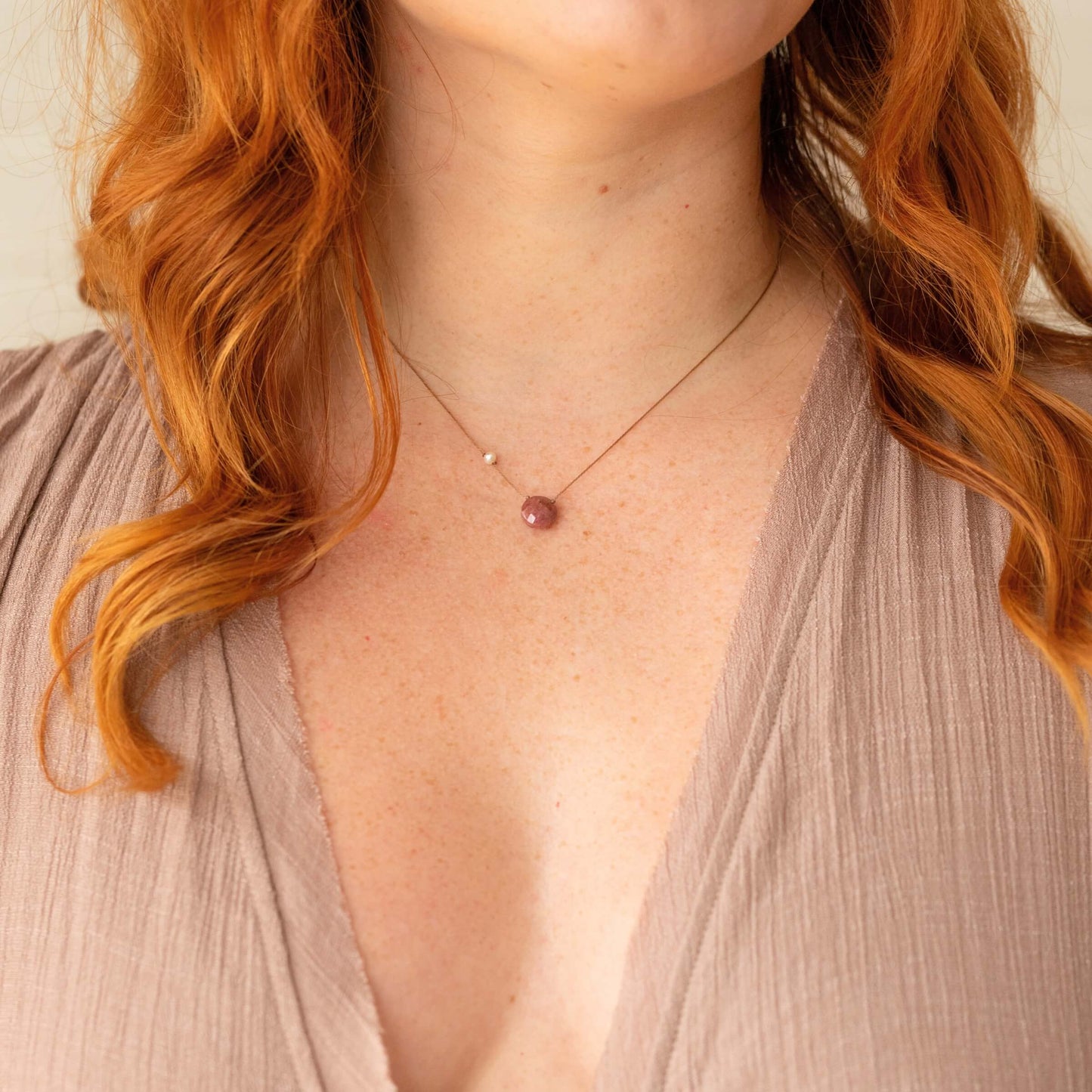 You Are Loved Pearl & Rhodonite Necklace