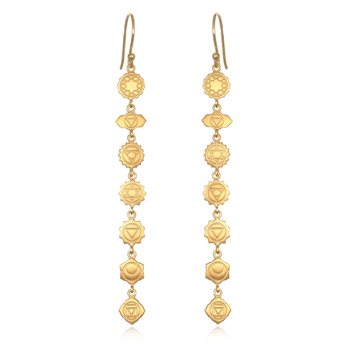Long Gold Chakra Earrings | Satya
