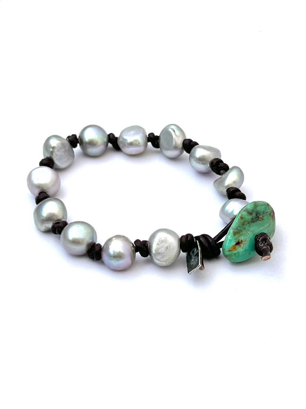 Silver Pearl Knotted Bracelet | CLP