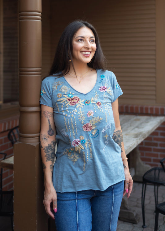 Ezra Tee in Blue | Caite