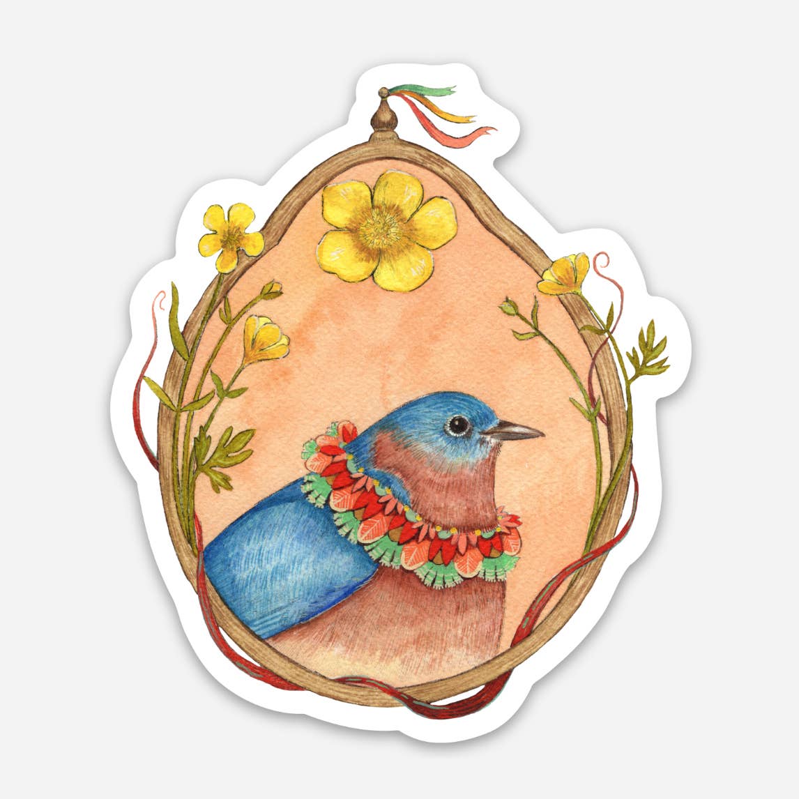 Bluebird of Buttercups Sticker