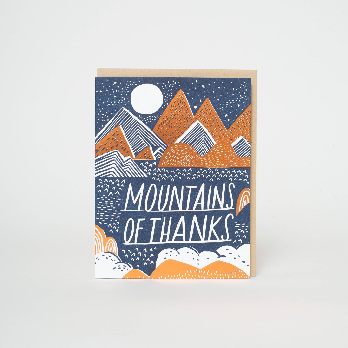 Mountains Of Thanks Letterpress Card