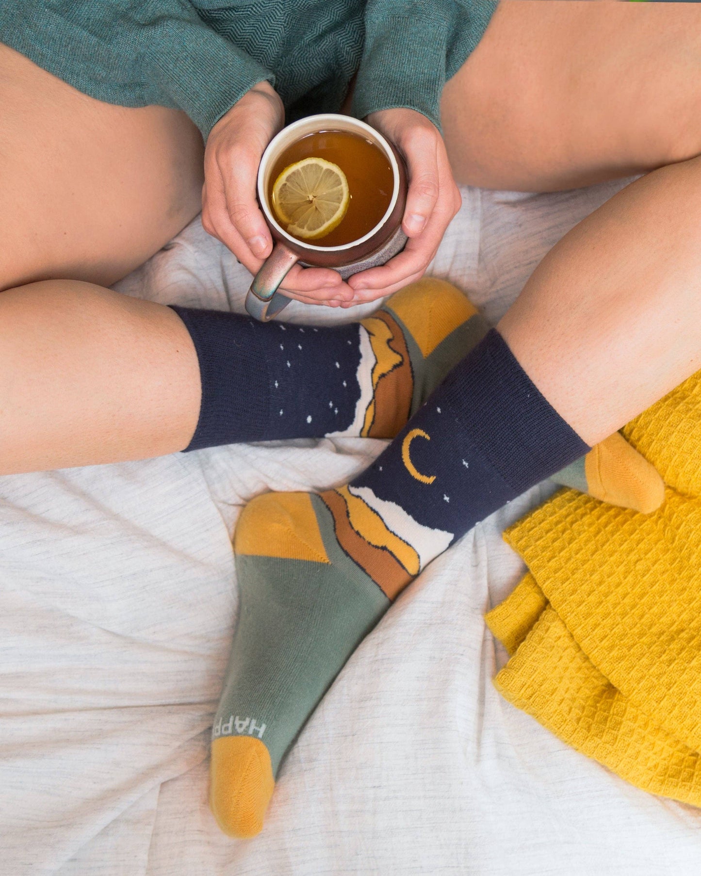 Starry Night Navy Crew Socks