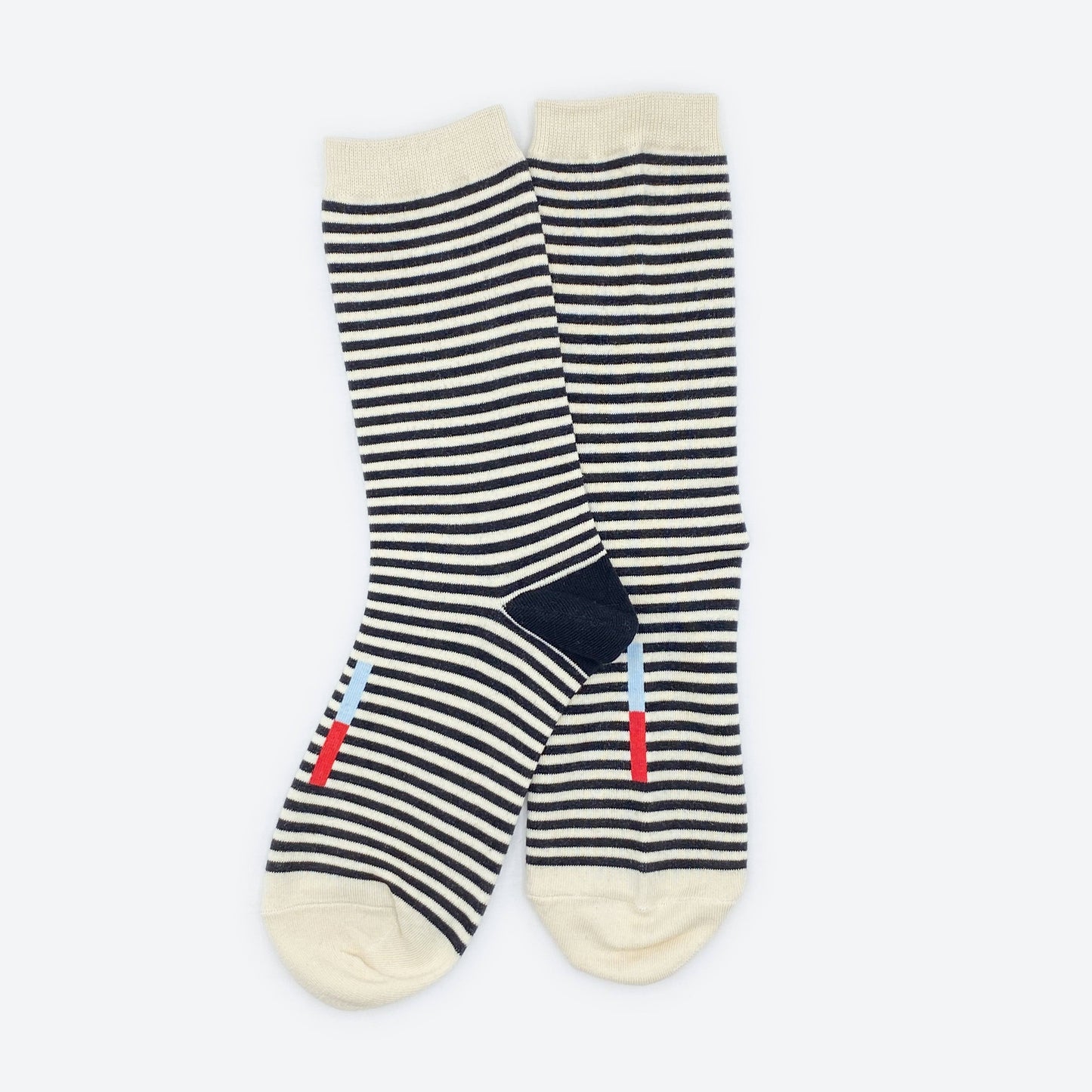 Cole Black & White Striped Crew Socks