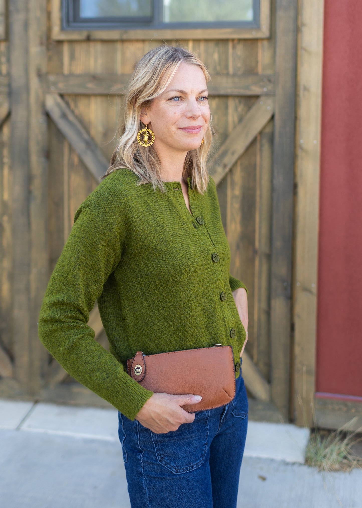 Mini Crossbody Wristlet Clutch in Maple