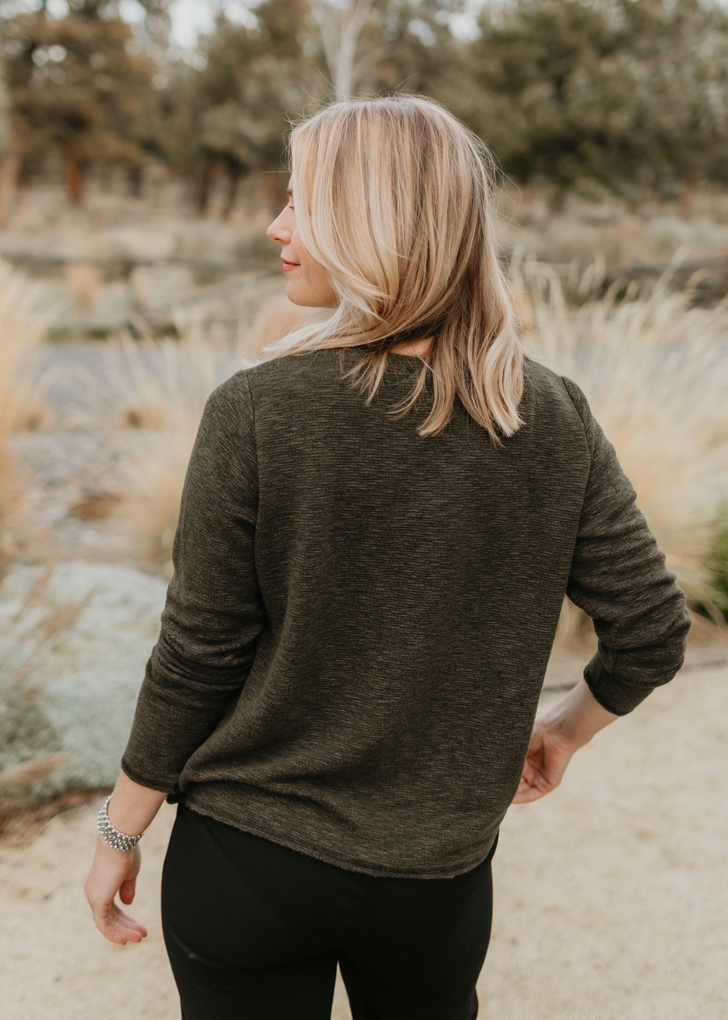 Crimped Sweatshirt in Kelp | Cut•Loose