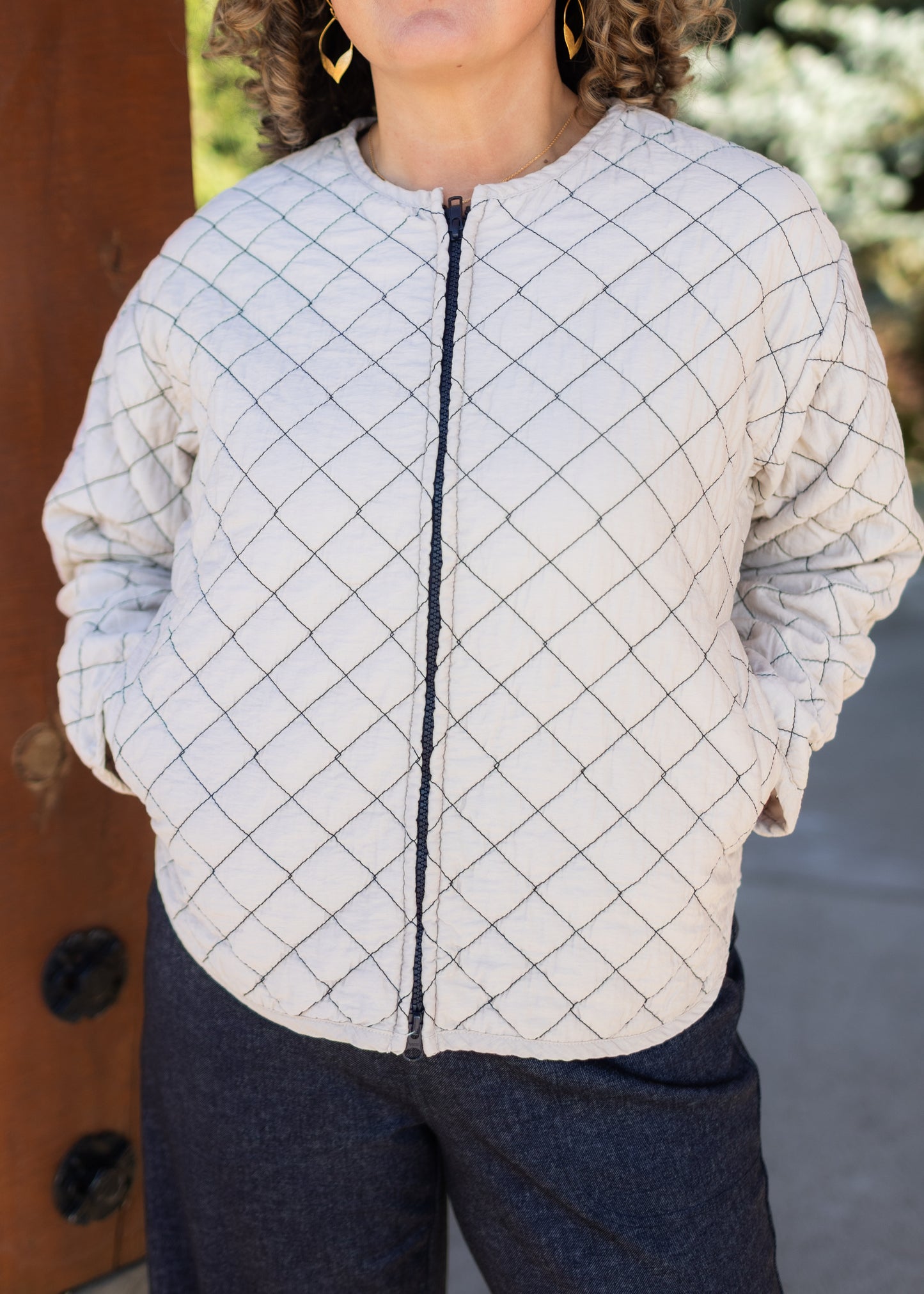 Crop Bomber Jacket in Moonbeam | Cut•Loose