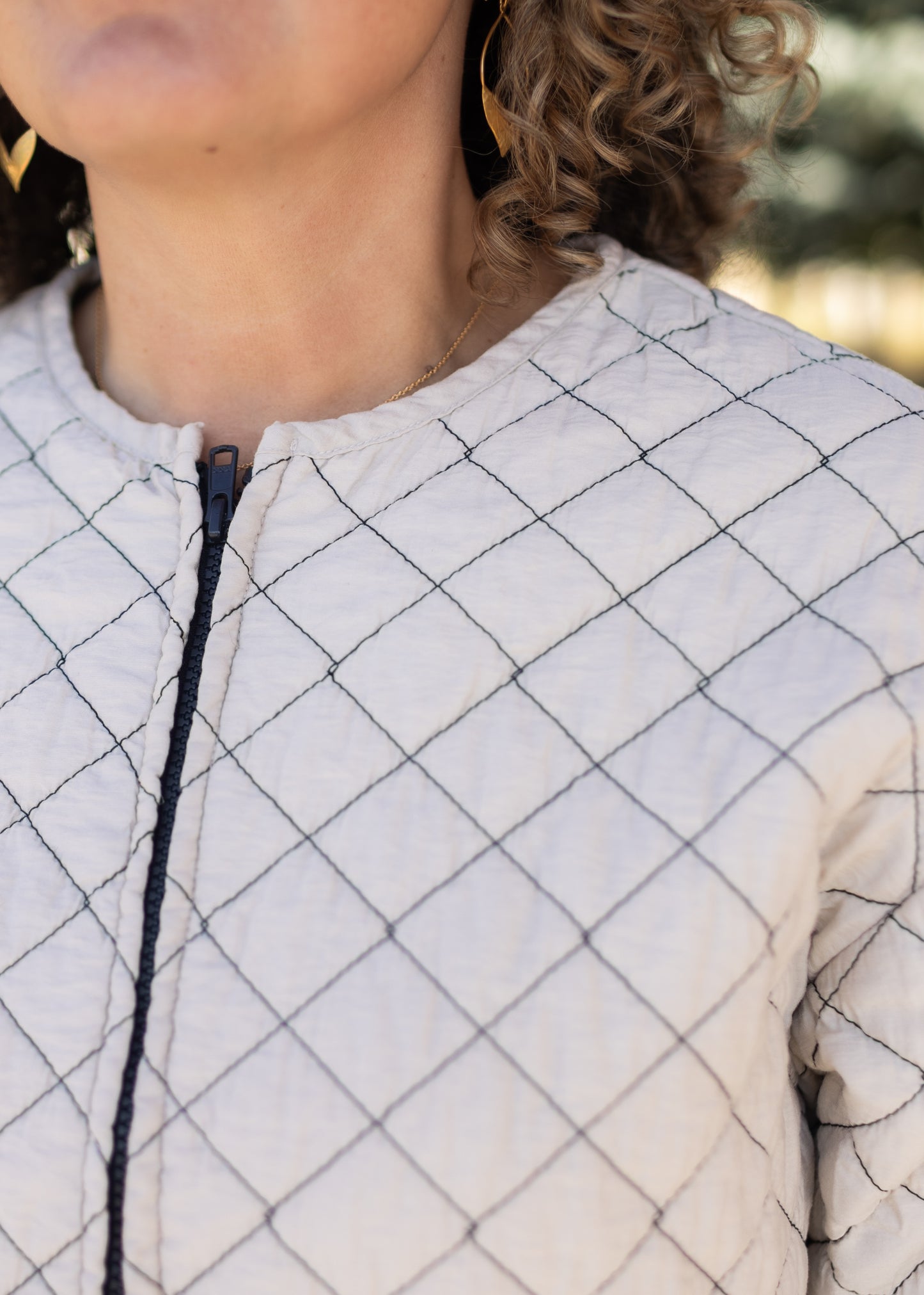 Crop Bomber Jacket in Moonbeam | Cut•Loose