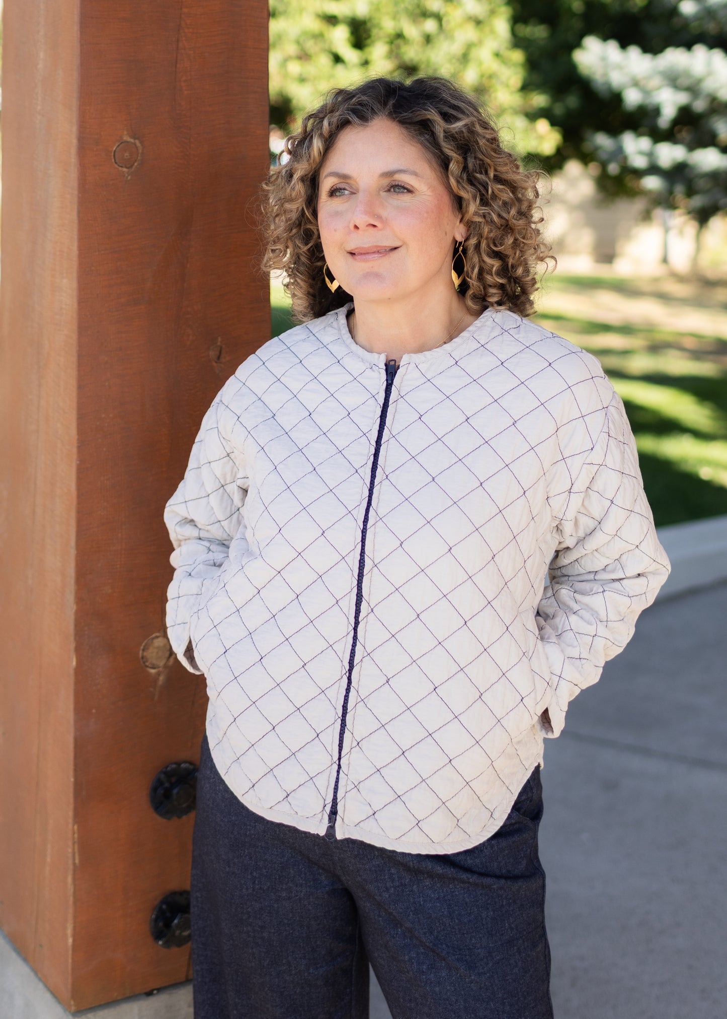 Crop Bomber Jacket in Moonbeam | Cut•Loose