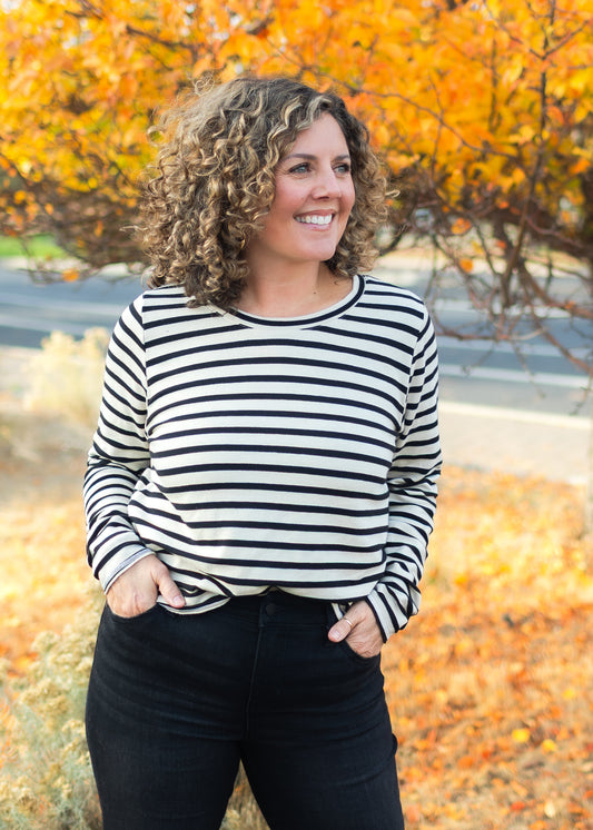 Striped Sweatshirt in Moonbeam | Cut•Loose