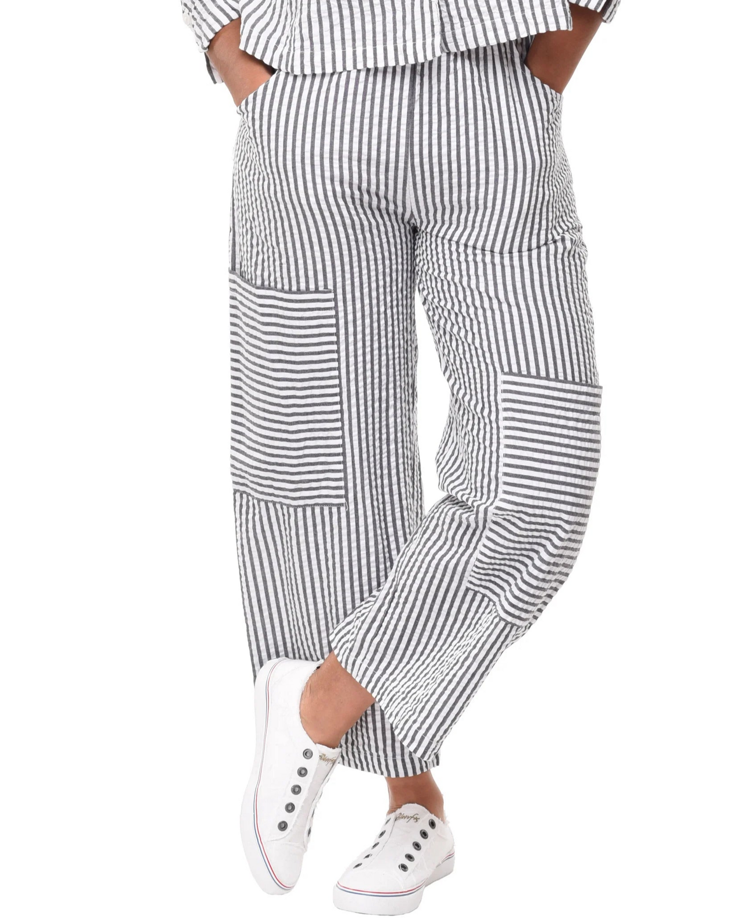 Roxanne Pant in Gray Stripe | Tulip