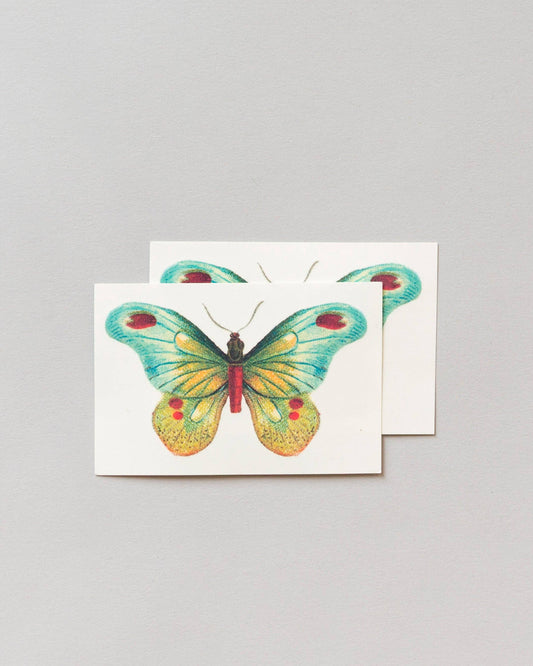 Green Butterfly Tattoo Pair