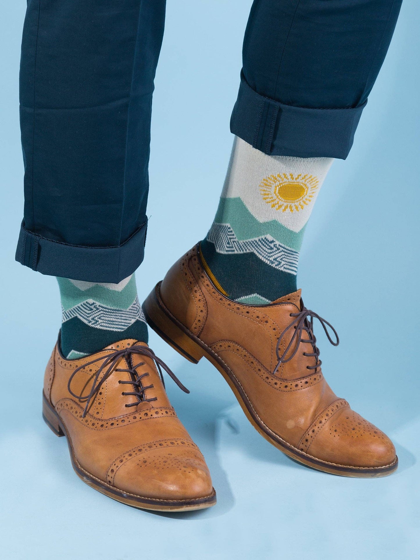 Peak Experience Teal Crew Socks