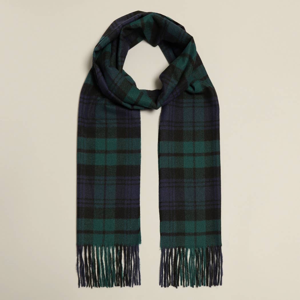 Cashmere Feel Tartan Plaid Scarf in Green