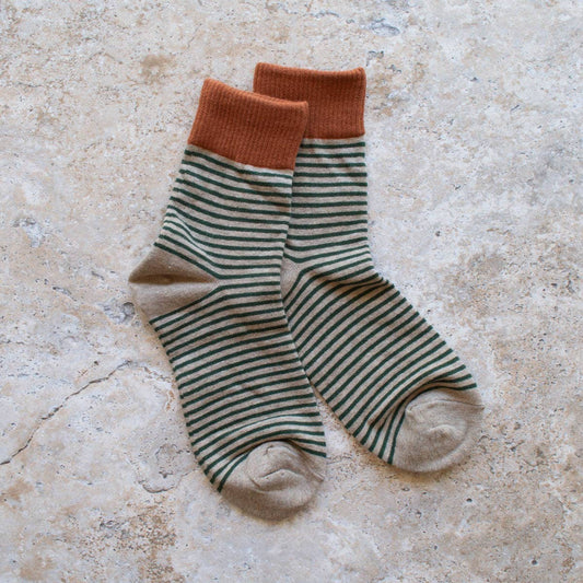 Rust & Mocha Striped Socks