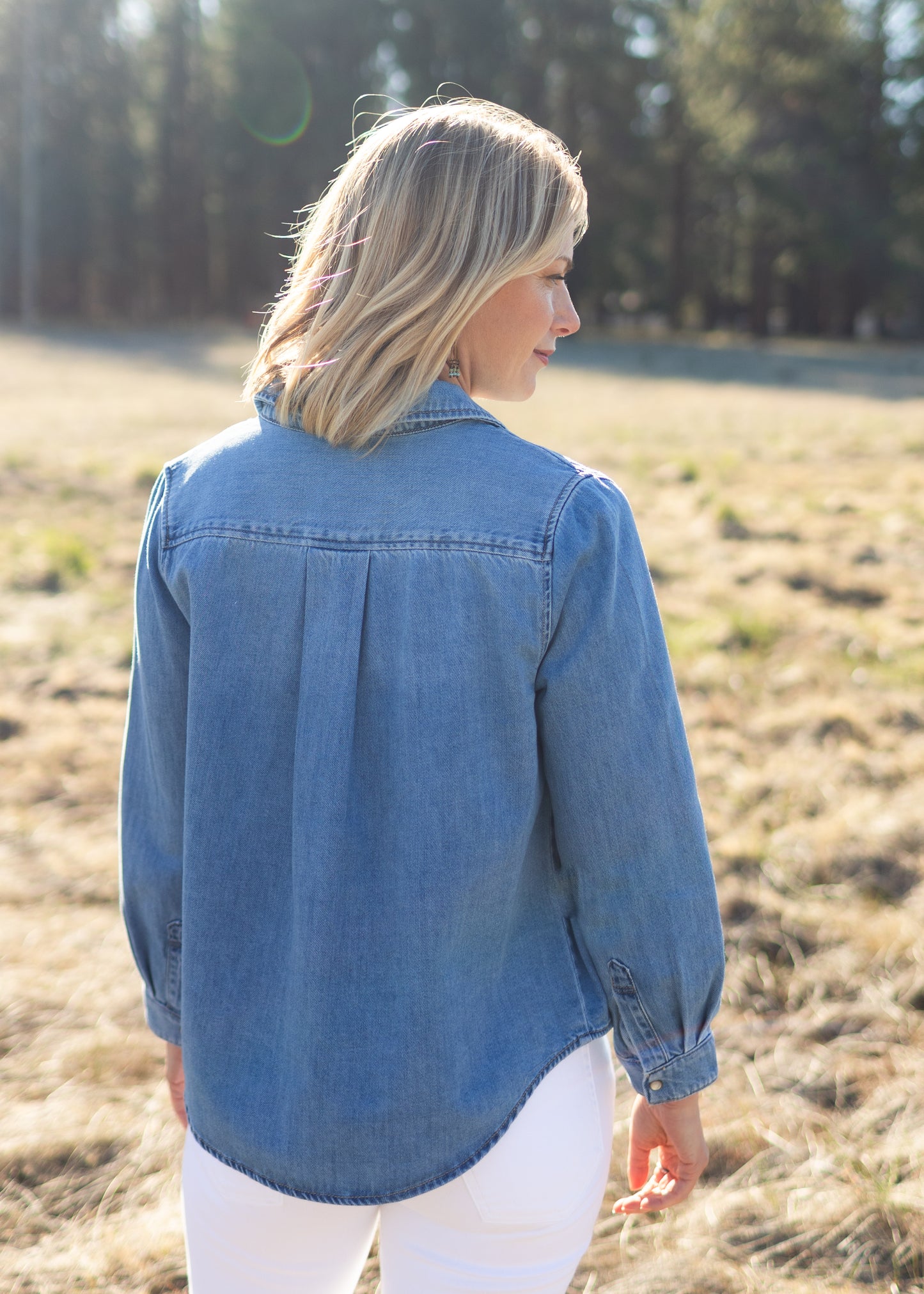 Denim Pocket Shirt in Laguna | Liverpool
