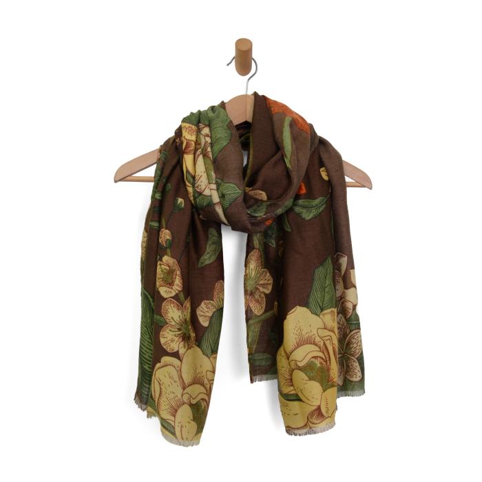 Climbing Florals Scarf in Walnut