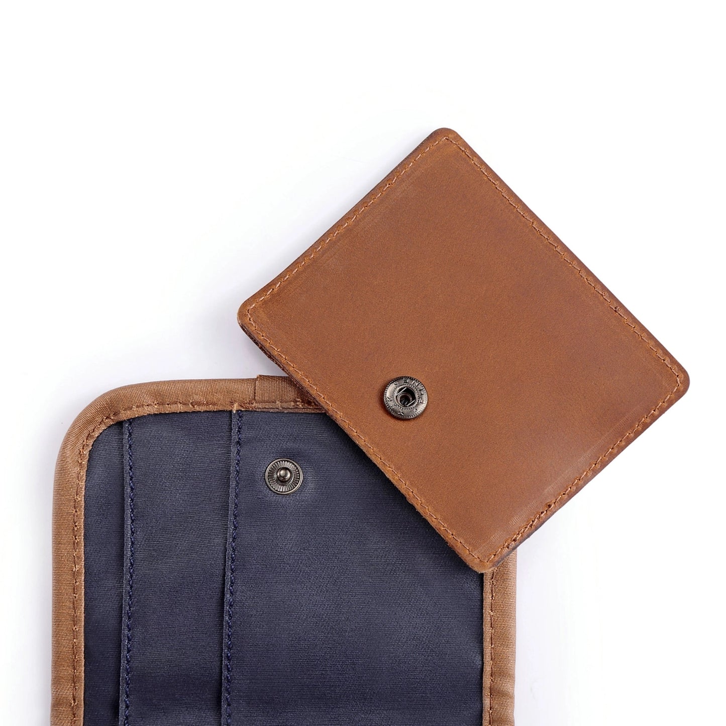 Coated Canvas Wallet in Navy