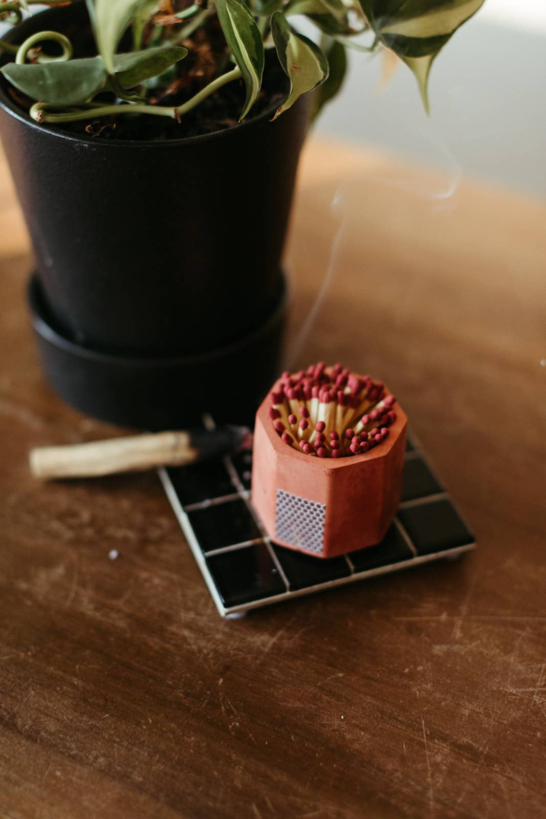 Brick Match Holder with Matches