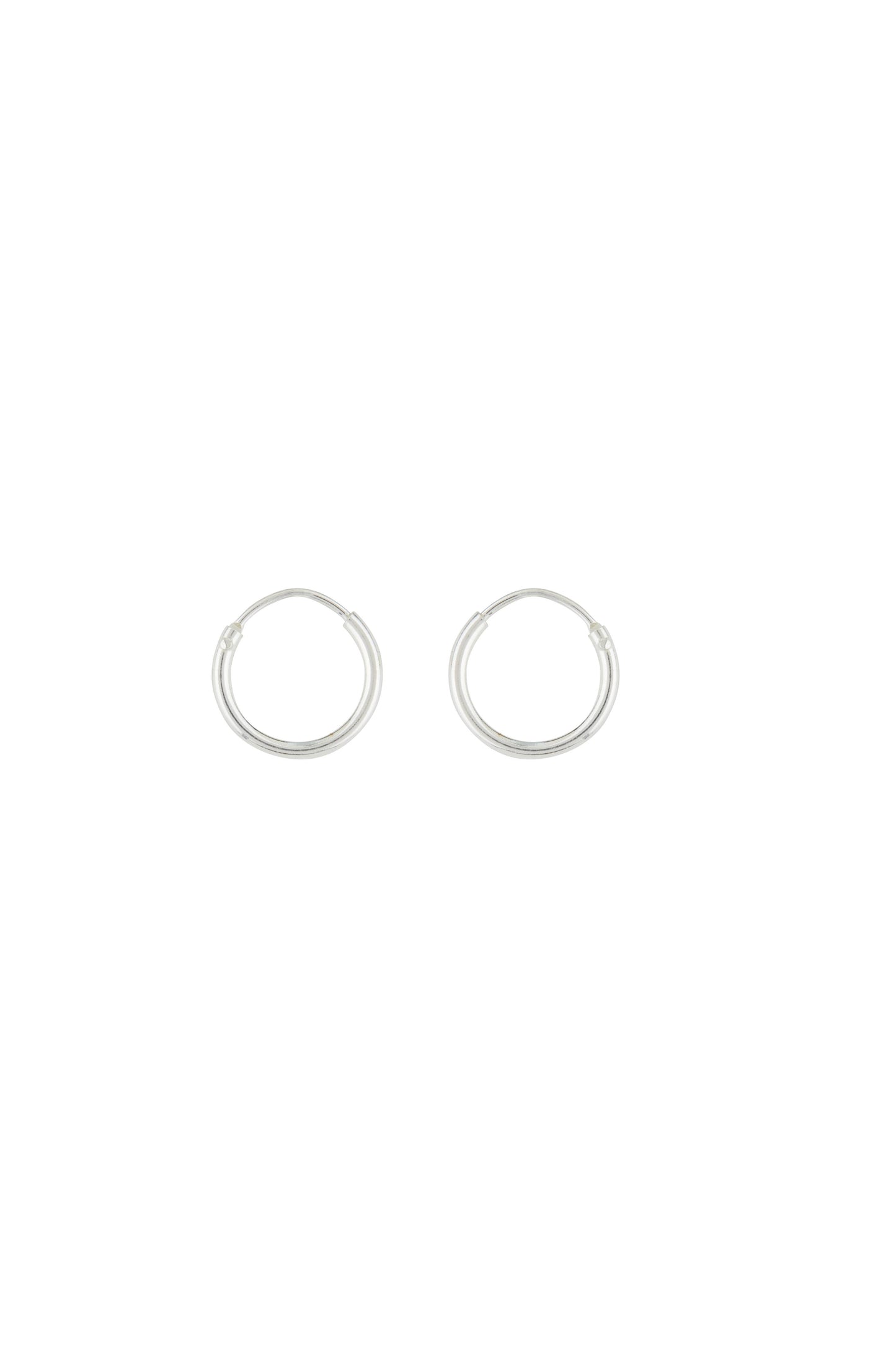 Endless Tube Silver Hoop Earring - 12mm