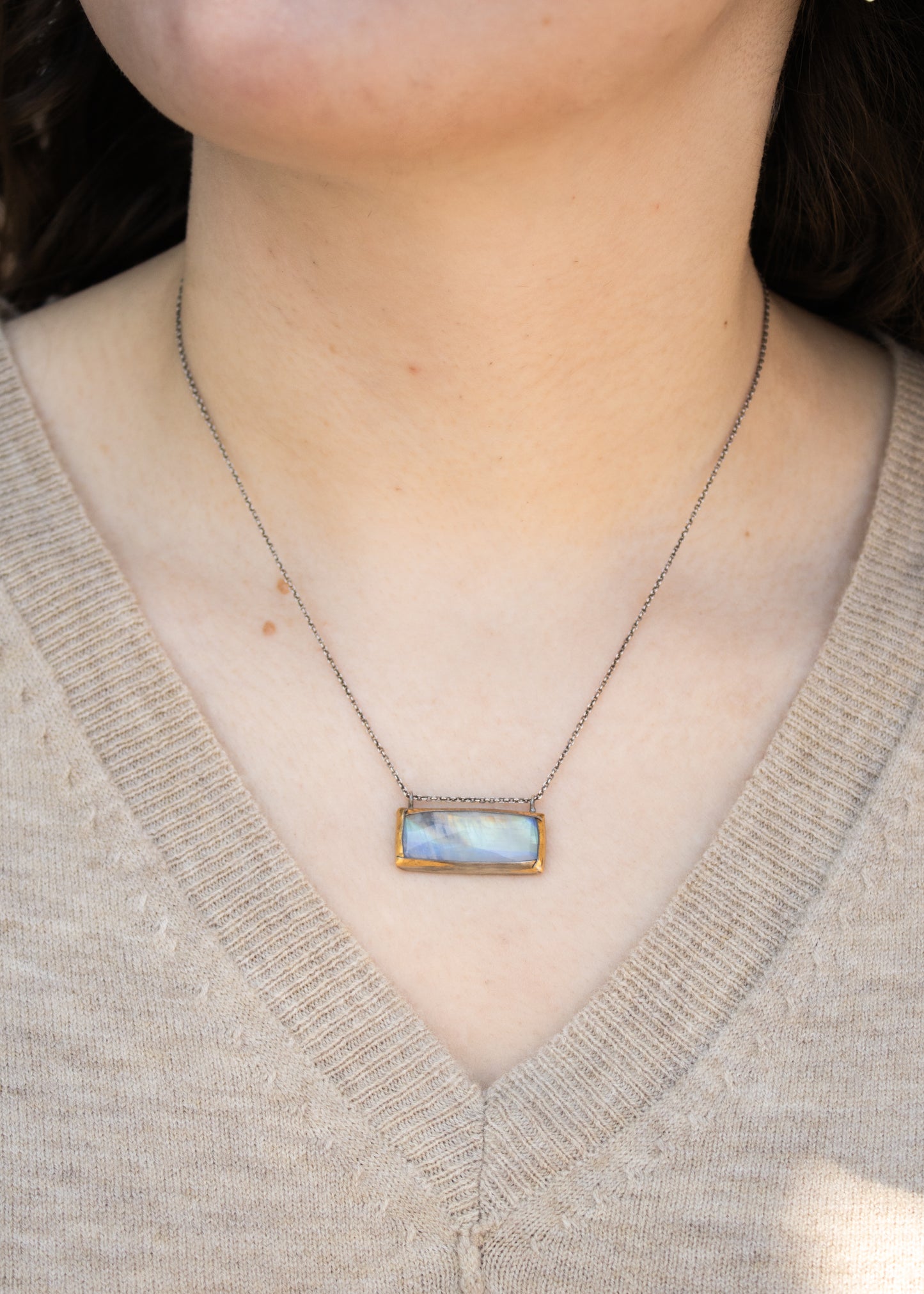 Rectangle Moonstone Necklace | Austin Titus