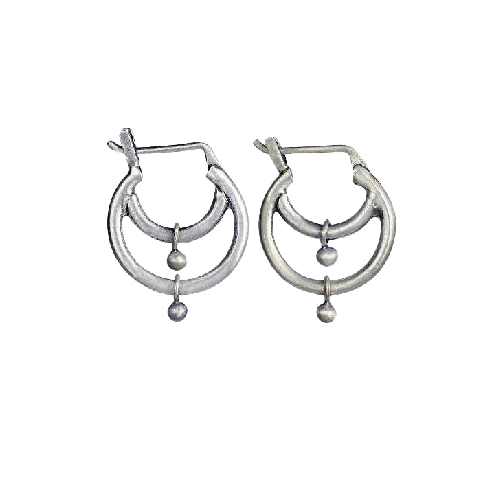 Tiny Double Hoop in Silver | Jane Diaz