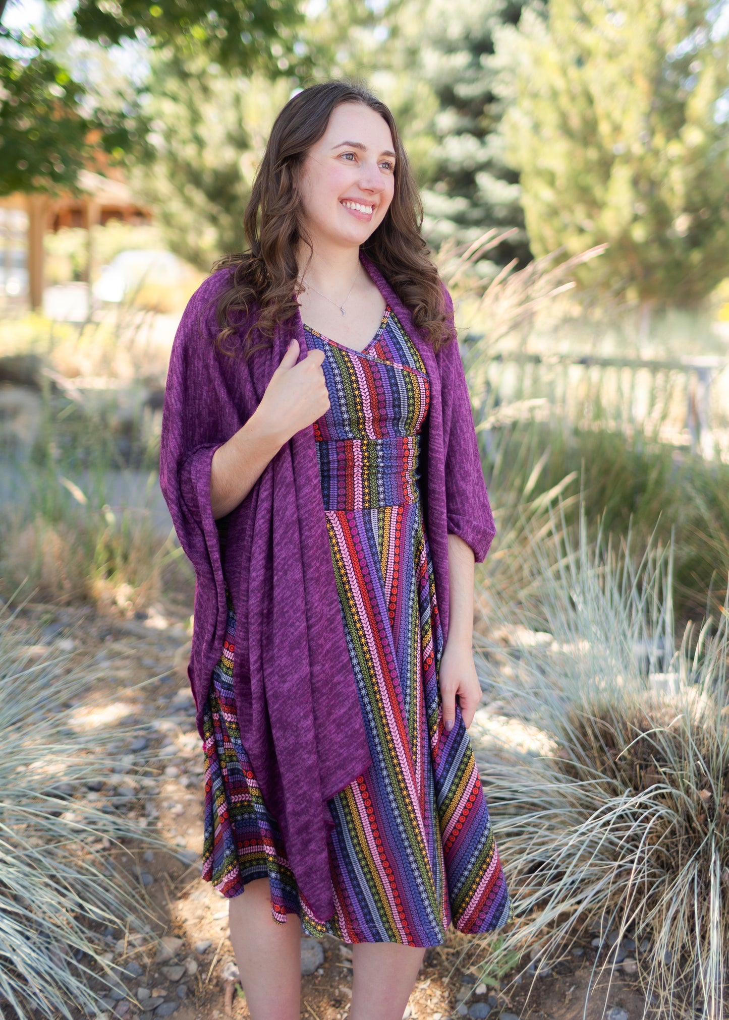 Heather Jersey Wrap in Berry