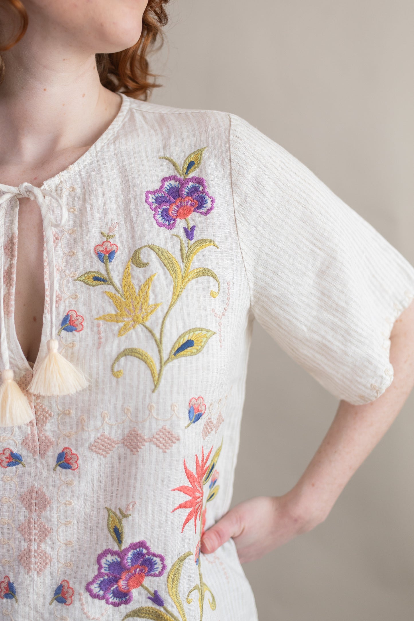 Calista Striped Blouse | Johnny Was