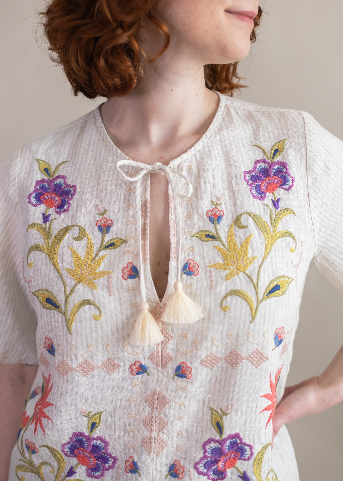 Calista Striped Blouse | Johnny Was