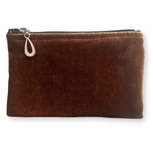 Silk Velvet Coin Purse in Bronze